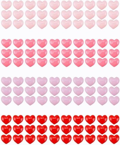 FAZHBARY 120 PCS 4 Colors Heart Resin Flatback Mini Plastic Heart Shape Bulk Resin Embellishments for Crafts Accessories in Saudi Arabia