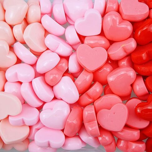 FAZHBARY 120 PCS 4 Colors Heart Resin Flatback Mini Plastic Heart Shape Bulk Resin Embellishments for Crafts Accessories in Saudi Arabia