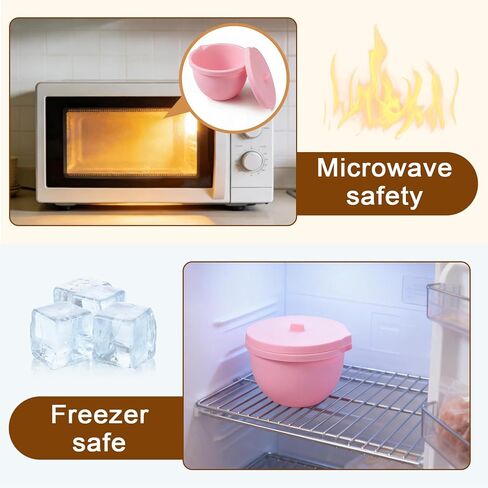 Silicone Bowl Liners Compatible with Kitchen Aid 5 Qt Tilt-Head Mixers, Food-Grade Non-Stick Inserts with Lids, Dishwasher-Safe Reusable Bowl Accessories (Pink) in Saudi Arabia