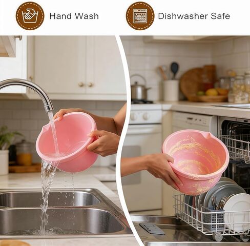 Silicone Bowl Liners Compatible with Kitchen Aid 5 Qt Tilt-Head Mixers, Food-Grade Non-Stick Inserts with Lids, Dishwasher-Safe Reusable Bowl Accessories (Pink) in Saudi Arabia