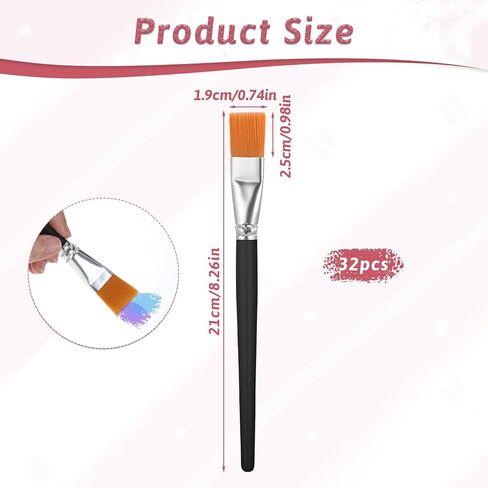 40 Pcs 1 Inch Flat Paint Brushes for Acrylic Painting Watercolor Large Acrylic Paint Brush Artist Painting Brush with Wooden Handles for Acrylic, Watercolor, Oil, Crafts, Face Body Art, Black in Saudi Arabia