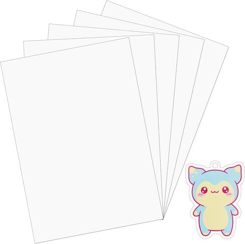 WISYOK 5Pcs Shrinky Dink Sheets, Printable Shrinking Plastic Sheets for DIY, Keychains, Crafts, Ornament and Gifts, Inkjet Only, 8.3X11.7inch, White in Saudi Arabia