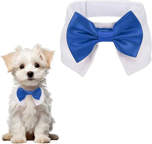 Dog Bow Tie, Tuxedo Bowtie with Adjustable Collar Cute Pet Collar Elegant Bowtie with Hook and Loop (Cotton, S, Light Blue), for Pet Wedding Bandana Birthdays Gift Party in Saudi Arabia