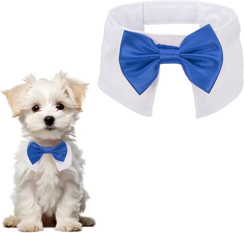 Dog Bow Tie, Tuxedo Bowtie with Adjustable Collar Cute Pet Collar Elegant Bowtie with Hook and Loop (Cotton, S, Light Blue), for Pet Wedding Bandana Birthdays Gift Party in Saudi Arabia