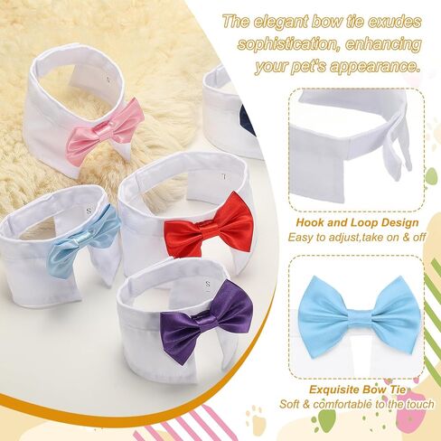 Dog Bow Tie, Tuxedo Bowtie with Adjustable Collar Cute Pet Collar Elegant Bowtie with Hook and Loop (Cotton, S, Light Blue), for Pet Wedding Bandana Birthdays Gift Party in Saudi Arabia