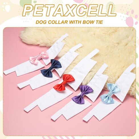 Dog Bow Tie, Tuxedo Bowtie with Adjustable Collar Cute Pet Collar Elegant Bowtie with Hook and Loop (Cotton, S, Light Blue), for Pet Wedding Bandana Birthdays Gift Party in Saudi Arabia