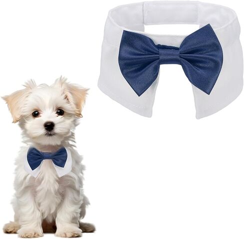 Dog Bow Tie, Tuxedo Bowtie with Adjustable Collar Cute Pet Collar Elegant Bowtie with Hook and Loop (Cotton, S, Light Blue), for Pet Wedding Bandana Birthdays Gift Party in Saudi Arabia