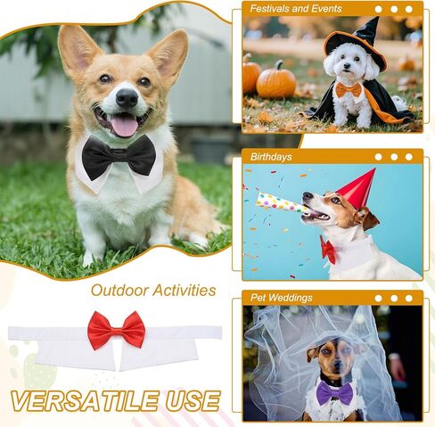 Dog Bow Tie, Tuxedo Bowtie with Adjustable Collar Cute Pet Collar Elegant Bowtie with Hook and Loop (Cotton, S, Light Blue), for Pet Wedding Bandana Birthdays Gift Party in Saudi Arabia