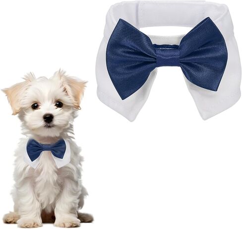 Dog Bow Tie, Tuxedo Bowtie with Adjustable Collar Cute Pet Collar Elegant Bowtie with Hook and Loop (Cotton, S, Light Blue), for Pet Wedding Bandana Birthdays Gift Party in Saudi Arabia