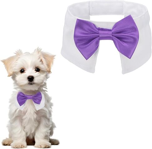 Dog Bow Tie, Tuxedo Bowtie with Adjustable Collar Cute Pet Collar Elegant Bowtie with Hook and Loop (Cotton, S, Light Blue), for Pet Wedding Bandana Birthdays Gift Party in Saudi Arabia
