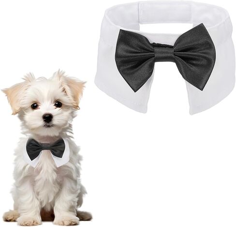 Dog Bow Tie, Tuxedo Bowtie with Adjustable Collar Cute Pet Collar Elegant Bowtie with Hook and Loop (Cotton, S, Light Blue), for Pet Wedding Bandana Birthdays Gift Party in Saudi Arabia