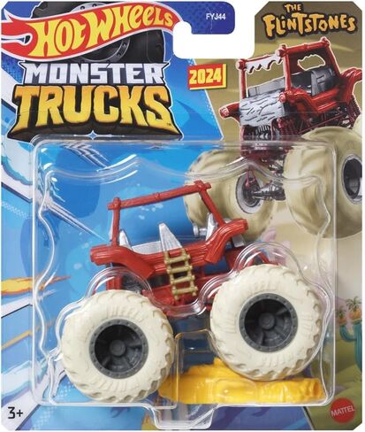 Hot Wheels Monster Trucks The Flintstones Flintmobile مع سيارة Connect and Crash Car، 2024 in Kuwait