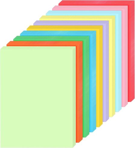 150 Sheets 230gsm/85lb Colored Cardstock 8.3 x 11.7 Inch Pastel Cardstock Printer Paper 10 Assorted Colors Construction Card Stock Paper for Scrapbook DIY Crafts Print CardMaking Office School in Saudi Arabia