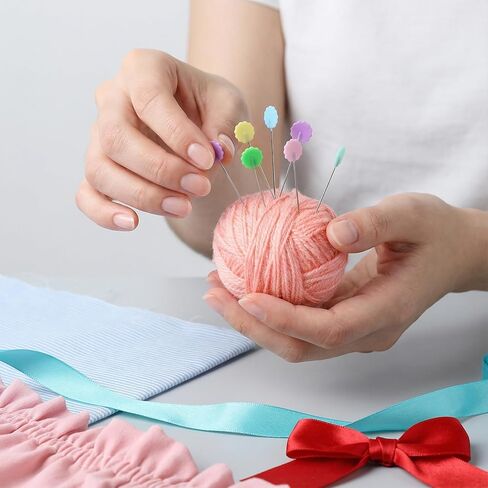 200 قطعة من دبابيس مستقيمة ذات رأس مسطح من TIESOME، دبابيس خياطة رأس زهرة ملونة لمستلزمات الخياطة، والخياطة، والحرف اليدوية، والنسيج، DIY، ومشروعات الخياطة، وتزيين المجوهرات in Saudi Arabia