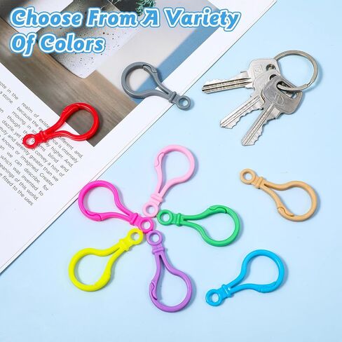 50 Pcs Plastic Keychain Clips, Multicolor Lobster Claw Clasps Backpack Key Chain Hooks for DIY Crafts Lanyard Ornaments in Saudi Arabia
