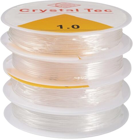 4 Rolls 0.5mm Crystal Elastic Stretch Thread Cord for Bracelets String Round Clear Elastic Stretchy Bracelet Beading Thread Rope for DIY Necklace Jewelry Making Beading Craft, 16.4 Yards(15m)/roll in Saudi Arabia