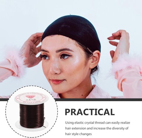 minkissy Stretchy Elastic Thread Cord for Hair Extensions Crystal String for DIY Bracelets Beaded Jewelry Making for Crafting and Hair Styling in Saudi Arabia