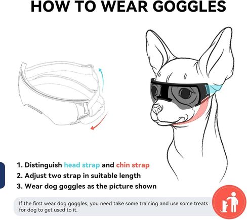 Dog Goggles for Small Dog Doggy Goggles with Adjustable Straps Anti-UV Doggie Sunglasses Windproof Eye Protection Pet Sunglasses to Small Breed, Silver in Saudi Arabia