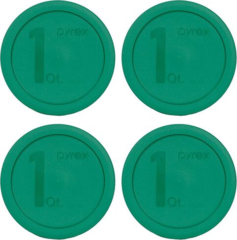 Pyrex 322-PC 1-Quart Green Mixing Bowl Lid (4-Pack) - Made in the USA in Saudi Arabia