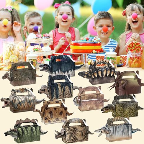 24PCS Dinosaur Party Favor Box Dino Theme Birthday Party Favor Boxes for Dinosaur Park World Parties Supplies Treat Bags Boxes for Kids Dino Theme Birthday Presents Decorations, Serves 24 Guests in Saudi Arabia