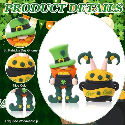 50Pcs St. Patrick's Day Mini Gnomes Mini Leprechaun Figurines 2 Styles Tiny Leprechaun Figures Miniature Shamrock Dwarf Irish Gnomes for Party Favor Gifts Home Garden Table Decor in Saudi Arabia