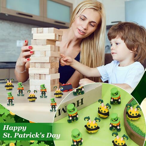50Pcs St. Patrick's Day Mini Gnomes Mini Leprechaun Figurines 2 Styles Tiny Leprechaun Figures Miniature Shamrock Dwarf Irish Gnomes for Party Favor Gifts Home Garden Table Decor in Saudi Arabia
