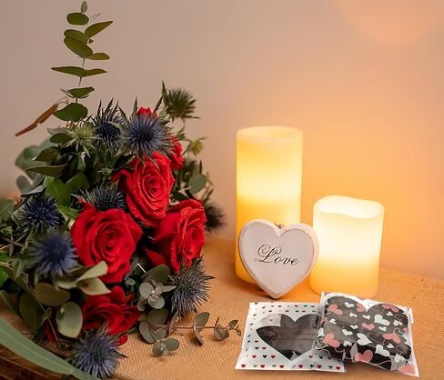 Valentine's Day Cookie Bags, Resealable Hearts Cellophane Plastic Cookie Bakery Candy Treat Gift Bags with Self Adhesive Seal, 400 PCS (4 x 4) Inches in Saudi Arabia