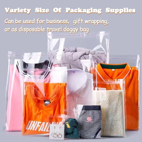 5x7in 200 Pcs Cookie Bags, Clear Self Sealing Cellophane Bag for Cookie Packaging. Gift Giving Plastic Self Adhesive Wrappers, Resealable Party Favors Candy Snack Bag in Saudi Arabia
