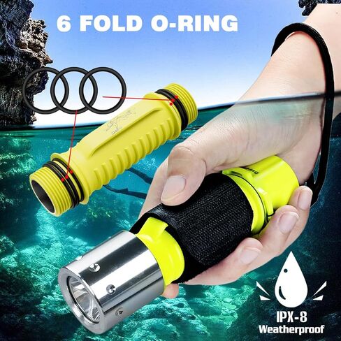 Scuba Diving Flashlight, 3000 Lumens XHP70 LED Dive Light, IPX8 Waterproof Underwater Flashlight Dive Torch with Magnetic Switch, 3 Modes for Diving, Exploration, Camping, and Emergencies in Saudi Arabia