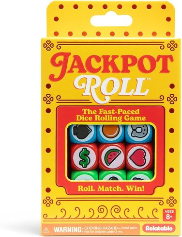 Jackpot Roll by Relatable – A Fast Paced Casino Themed Dice Game for Easter Family Game Night, Easter Basket Stuffers for Kids, Includes 20 Betting Tokens, 50 Cards, 12 Dice and Instructions in Saudi Arabia