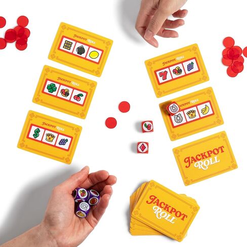 Jackpot Roll by Relatable – A Fast Paced Casino Themed Dice Game for Easter Family Game Night, Easter Basket Stuffers for Kids, Includes 20 Betting Tokens, 50 Cards, 12 Dice and Instructions in Saudi Arabia