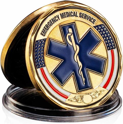 عملة تحدي نجمة الحياة الطبية للإنقاذ الطبي في حالات الطوارئ Paramedic EMS (عملة EMS ذهبية/زرقاء) in Saudi Arabia