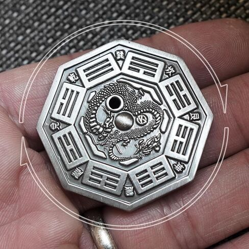 عملة عرافة من النحاس الصلب I Ching - أداة دوران وإيقاف الكهانة للتوجيه اليومي - عملة أوراكل للبصيرة الروحية، والتأمل، والذهن، وقراءة الطاقة، ورمز يين يانغ in Saudi Arabia