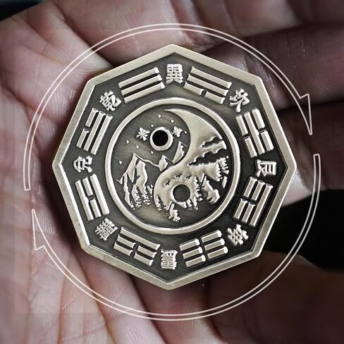 عملة عرافة من النحاس الصلب I Ching - أداة دوران وإيقاف الكهانة للتوجيه اليومي - عملة أوراكل للبصيرة الروحية، والتأمل، والذهن، وقراءة الطاقة، ورمز يين يانغ in Saudi Arabia
