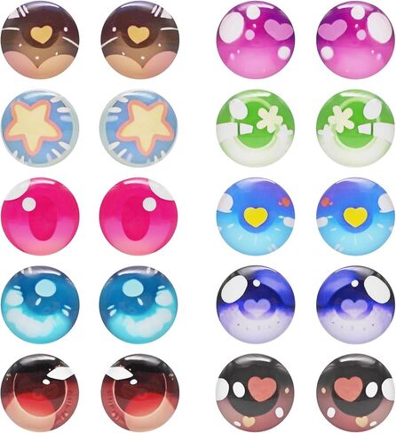 Julie Wang 100PCS 6MM Mixed Colorful Glass Eyes for Clay Sculptures Props Masks Fursuits Fantansy Art Crafts Taxidermy Flatback Cabs in Saudi Arabia