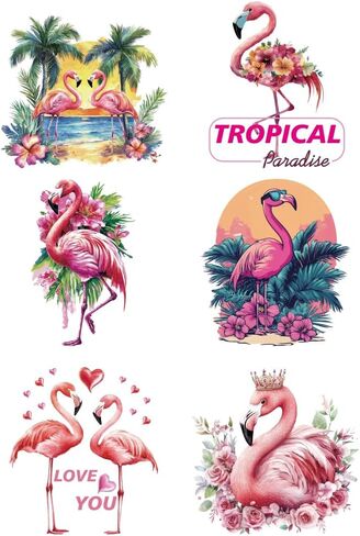 arricraft 6 Pcs Iron on Decals Patches, 6 Sizes Summer Beach Theme Iron on Stickers Coconut Trees Sunrise Hammock Heat Transfer Stickers Plastic Washable Patches for DIY Clothes Decor Backpacks Cover in Saudi Arabia