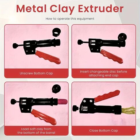 1Set Professional Clay Extruder Set with 20 Stainless Steel Discs Plastic Hand Press for Pottery Ceramic Craft Sculpting in Saudi Arabia