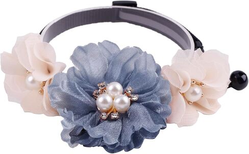 طوق قطة وردي زهري مع جرس وربطة عنق زهرة قابلة للإزالة، طوق قطة قابل للتعديل للفتيات والقطط والجرو والقطط الصغيرة والكلاب والديكور اليومي (1p-B) in Kuwait