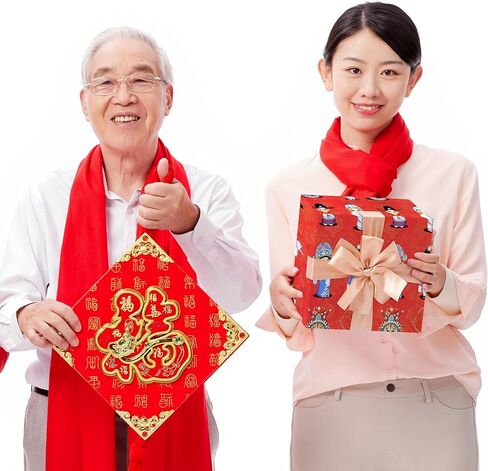 Chinese New Year Wrapping Paper for Women Men, 6pcs Red and Gold Lanterns Fan Peking Opera Characters Print Lunar New Year Gift Wrap Papers Folded Flat Sheets for China Newyear Lantern Spring Festival Christmas in Saudi Arabia