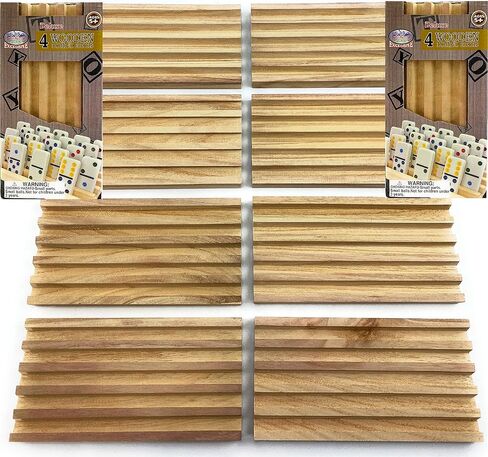 Matty's Toy Stop Deluxe Solid Wood Domino Trays (4 Count) Game Bundle - 2 Pack (8 Trays Total) in Saudi Arabia