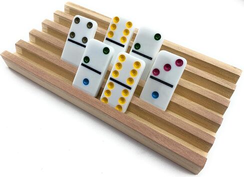 Matty's Toy Stop Deluxe Solid Wood Domino Trays (4 Count) Game Bundle - 2 Pack (8 Trays Total) in Saudi Arabia