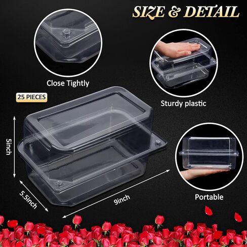 Yaomiao Corsage Boxes Clear Flower Box 9 x 6 x 5 Inches Valentines Plastic Floral Boutonniere Craft Container Large Corsage Supplies for Roses Orchid Flowers Prom Wedding Gift Valentines in Saudi Arabia