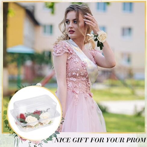 Yaomiao Corsage Boxes Clear Flower Box 9 x 6 x 5 Inches Valentines Plastic Floral Boutonniere Craft Container Large Corsage Supplies for Roses Orchid Flowers Prom Wedding Gift Valentines in Saudi Arabia