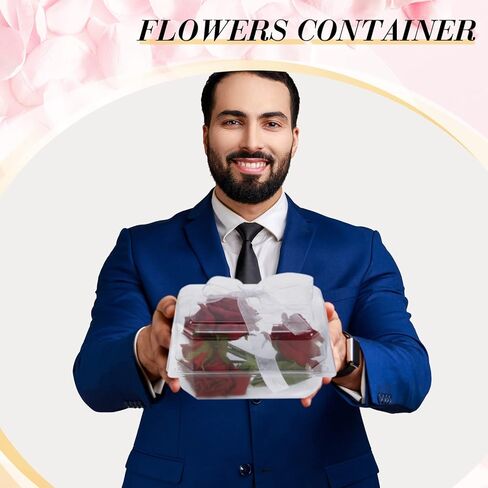 Yaomiao Corsage Boxes Clear Flower Box 9 x 6 x 5 Inches Valentines Plastic Floral Boutonniere Craft Container Large Corsage Supplies for Roses Orchid Flowers Prom Wedding Gift Valentines in Saudi Arabia