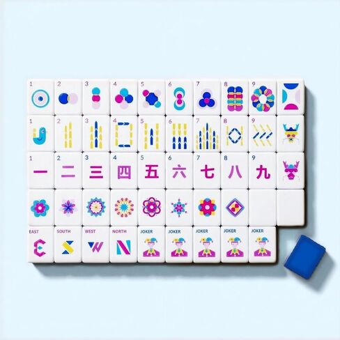 American Mahjong Tile Set Complete, 160 Pcs 1.2" Pink Travel Mahjong Game Set with Gift-Ready Storage Box, Tile Bag, Instructions & Accessories, Ideal Mah Jongg Beginner Gift in Saudi Arabia