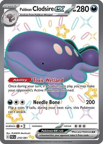 بوكيمون - Paldean Clodsire ex 219/091 - Paldean Fates - Full Art Shiny - بطاقة Holo Foil in Kuwait
