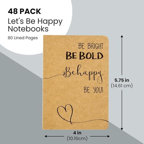 Paper Junkie Kraft Notebooks Bulk, 80 Lined Pages, 4 x 5.75 in Mini Journals for Writing, Drawing, Doodling, Student Gifts, Teacher Appreciation, Classroom Supplies, Small Notebook Set - 48 Pack in Saudi Arabia