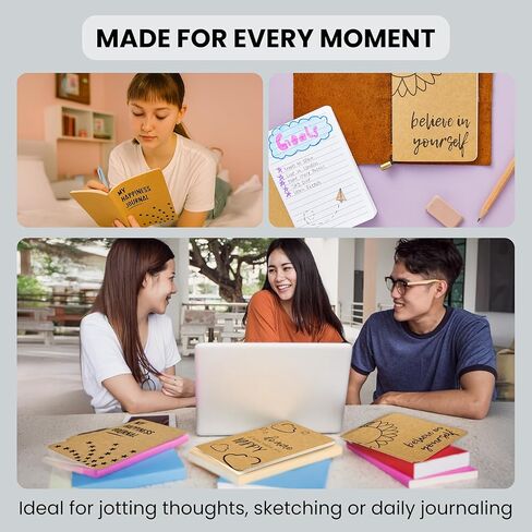 Paper Junkie Kraft Notebooks Bulk, 80 Lined Pages, 4 x 5.75 in Mini Journals for Writing, Drawing, Doodling, Student Gifts, Teacher Appreciation, Classroom Supplies, Small Notebook Set - 48 Pack in Saudi Arabia