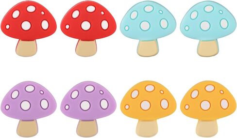 8 Pcs Mushroom Knitting Needle Stoppers, Silicone Blunt Needle Cover Knitting Point Protectors Cute Stitch End Caps Holders Accessories and Gadgets Picks in Saudi Arabia