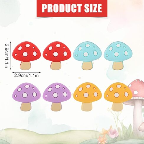 8 Pcs Mushroom Knitting Needle Stoppers, Silicone Blunt Needle Cover Knitting Point Protectors Cute Stitch End Caps Holders Accessories and Gadgets Picks in Saudi Arabia